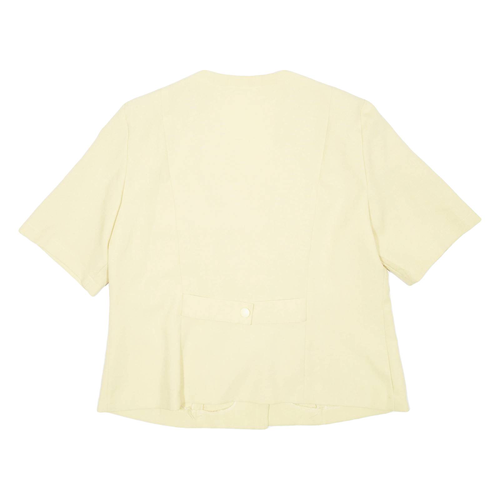 Short Sleeved Womens Blazer Coat Yellow L