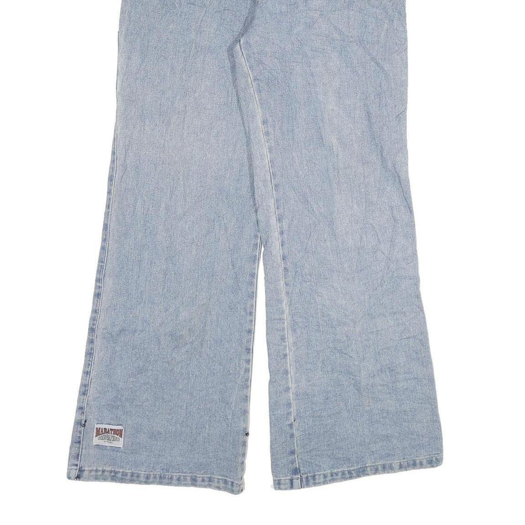 LIANGMA Womens Loose Light Blue Denim Jeans W28 L30 Casual Cotton Blend Zip