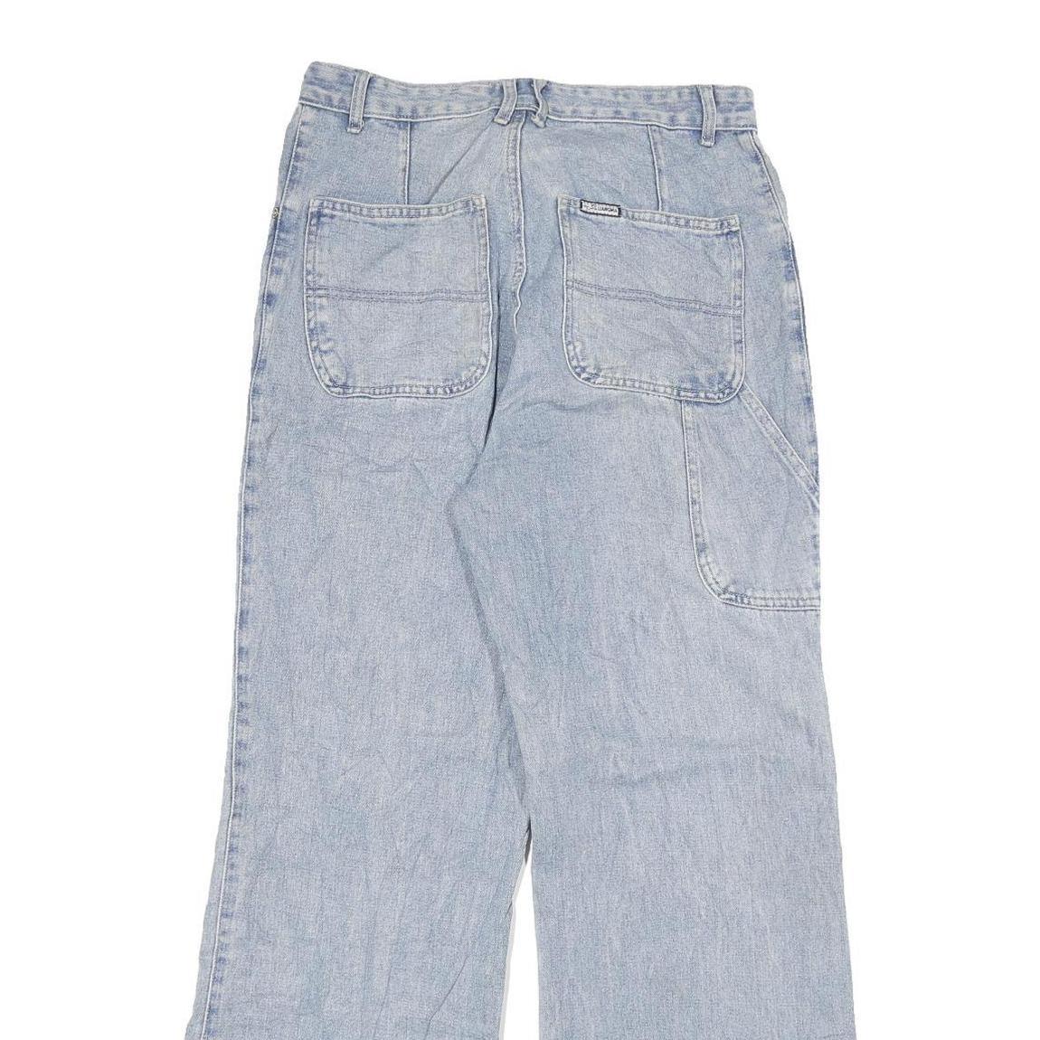 LIANGMA Womens Loose Light Blue Denim Jeans W28 L30 Casual Cotton Blend Zip