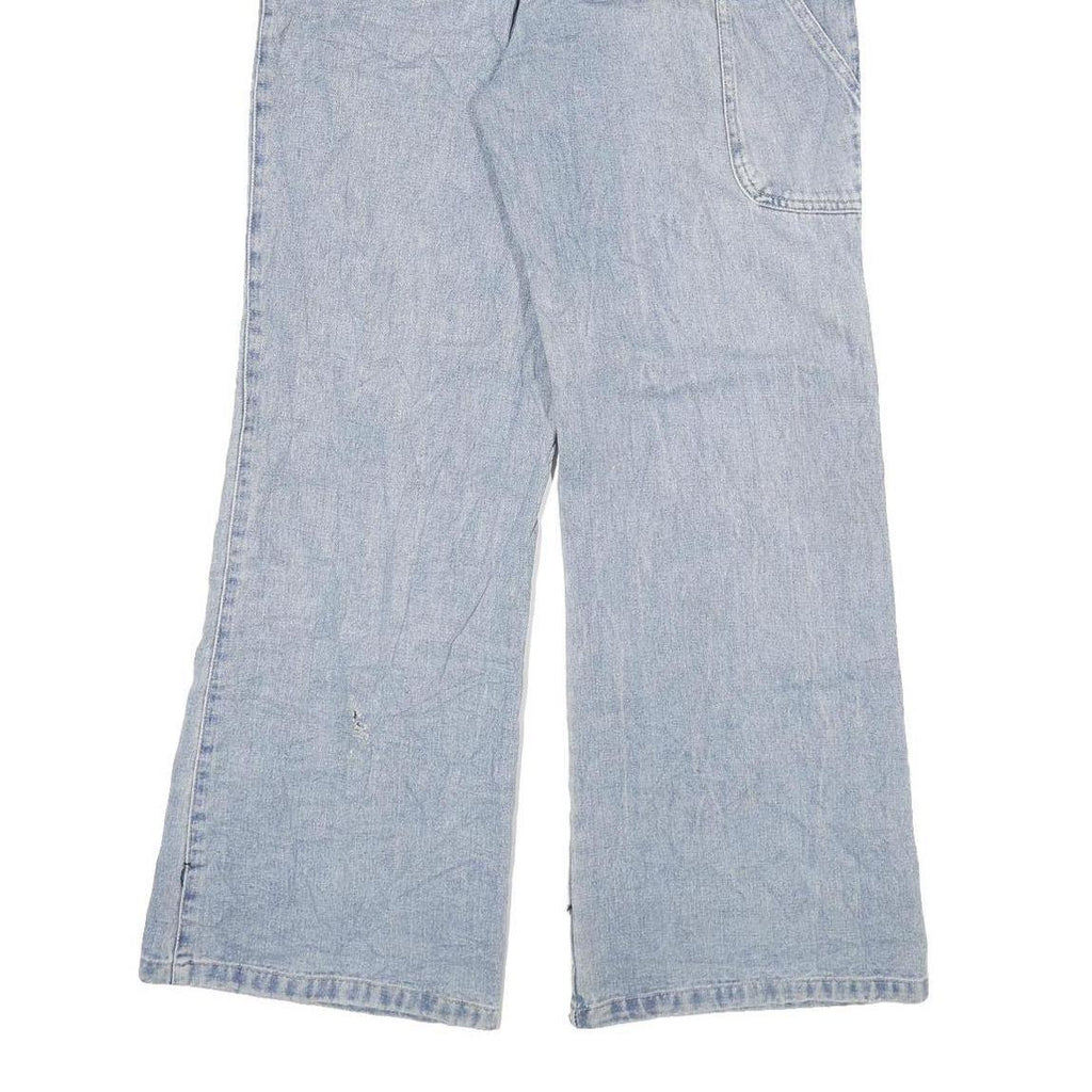 LIANGMA Womens Loose Light Blue Denim Jeans W28 L30 Casual Cotton Blend Zip