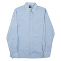CHEMISERIE Mens Plain Shirt Blue Long Sleeve M