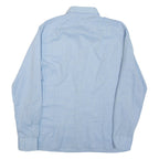 CHEMISERIE Mens Plain Shirt Blue Long Sleeve M