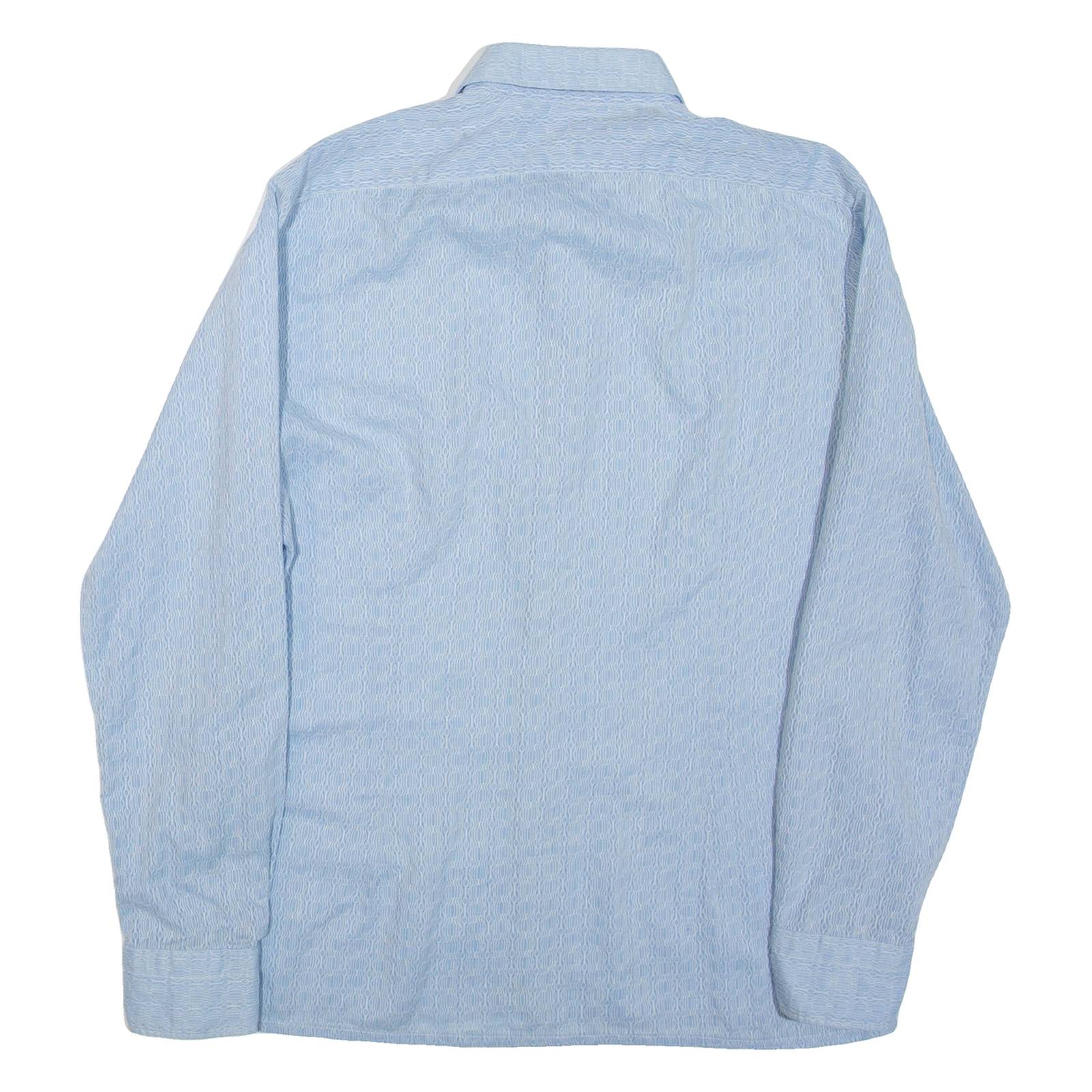 CHEMISERIE Mens Plain Shirt Blue Long Sleeve M