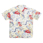 THE LEGEND Womens Yellow & Red Floral Cotton Blend Shirt L Summer Casual Button