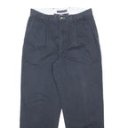 TOMMY HILFIGER Mens Cotton Navy Relaxed Straight Trousers W33 L29 Classic Casual