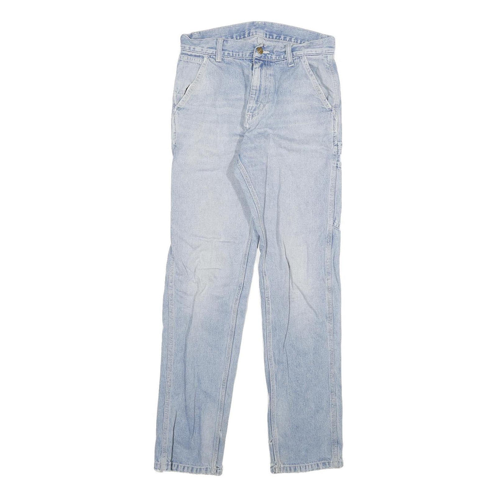 CARHARTT Mens Jeans Blue Regular Straight Denim Light W27 L32 Workwear Utility