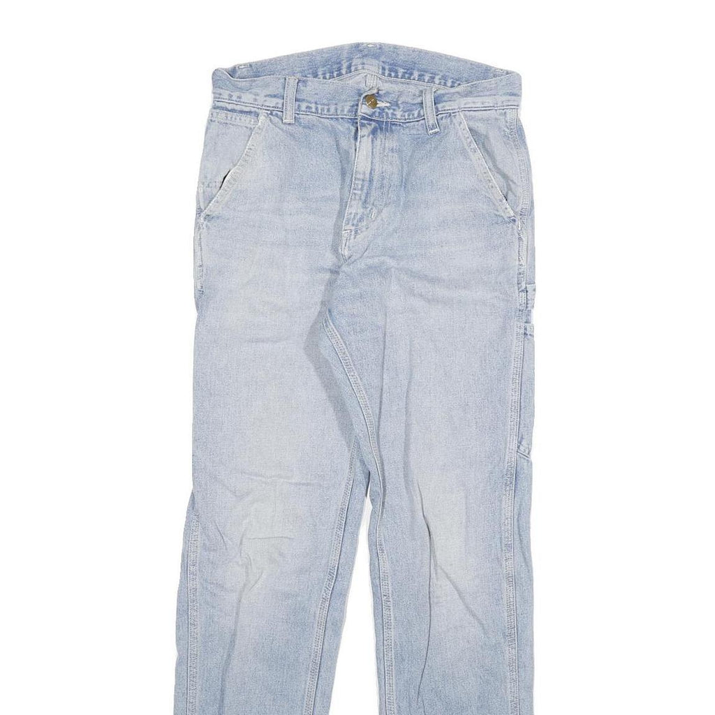 CARHARTT Mens Jeans Blue Regular Straight Denim Light W27 L32 Workwear Utility
