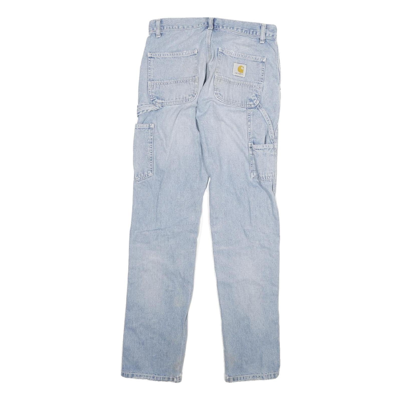 CARHARTT Mens Jeans Blue Regular Straight Denim Light W27 L32 Workwear Utility