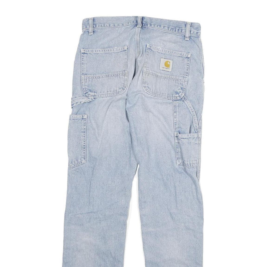 CARHARTT Mens Jeans Blue Regular Straight Denim Light W27 L32 Workwear Utility