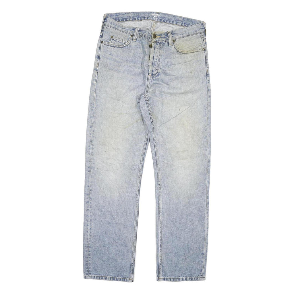 CARHARTT Mens Regular Fit Blue Denim Jeans W29 L30 Button Closure Classic Style