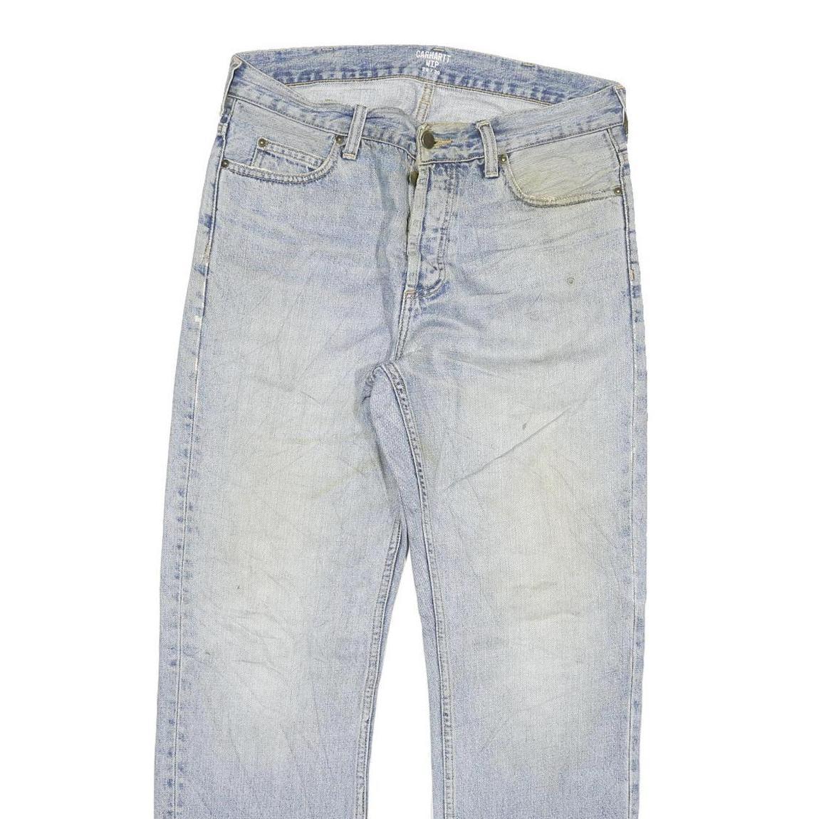 CARHARTT Mens Regular Fit Blue Denim Jeans W29 L30 Button Closure Classic Style