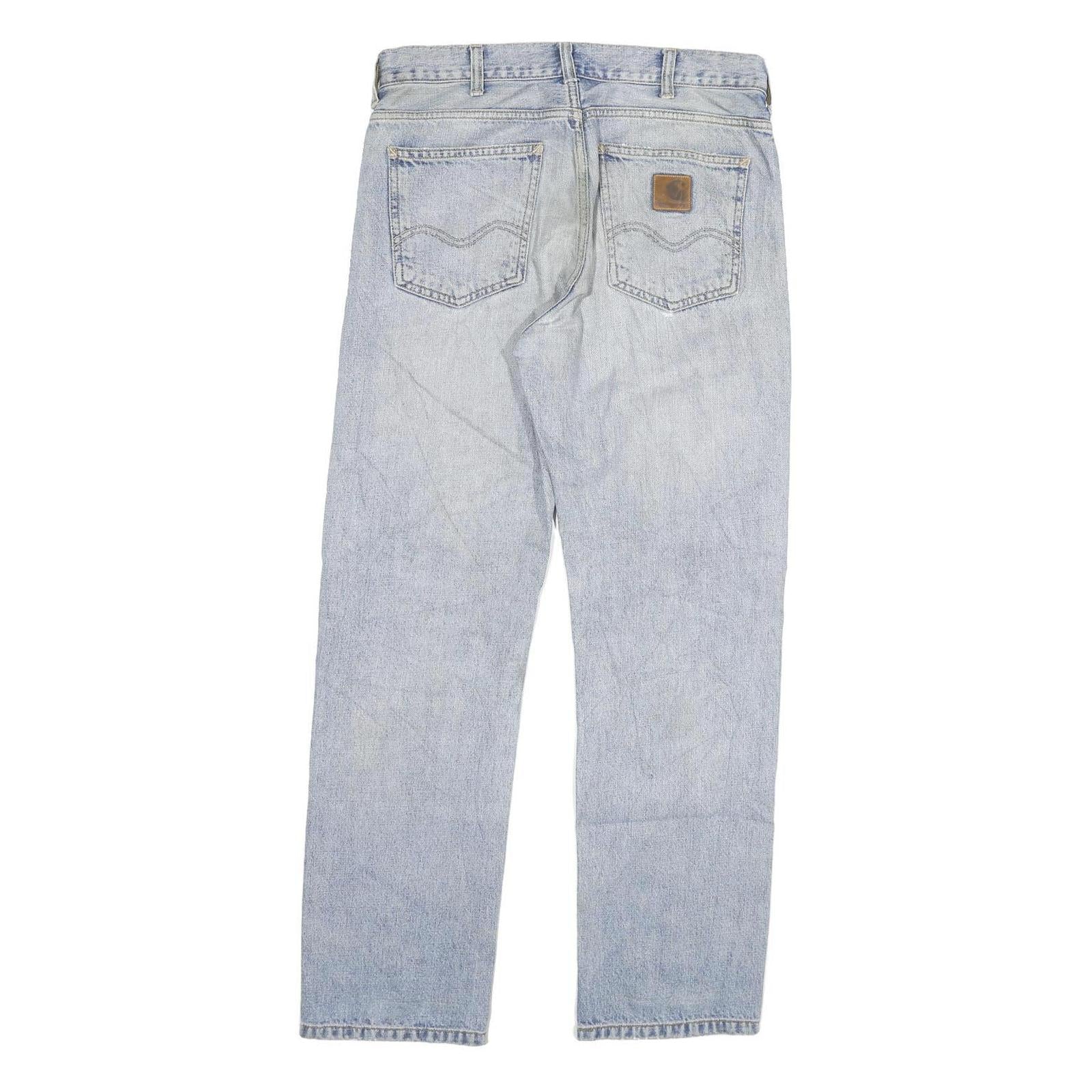 CARHARTT Mens Regular Fit Blue Denim Jeans W29 L30 Button Closure Classic Style