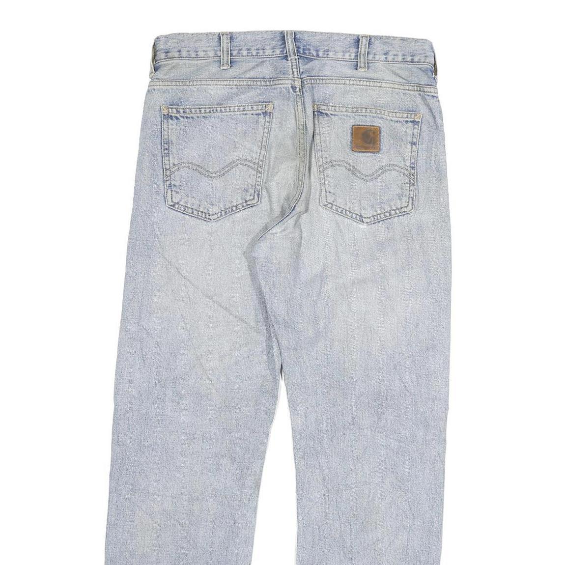 CARHARTT Mens Regular Fit Blue Denim Jeans W29 L30 Button Closure Classic Style