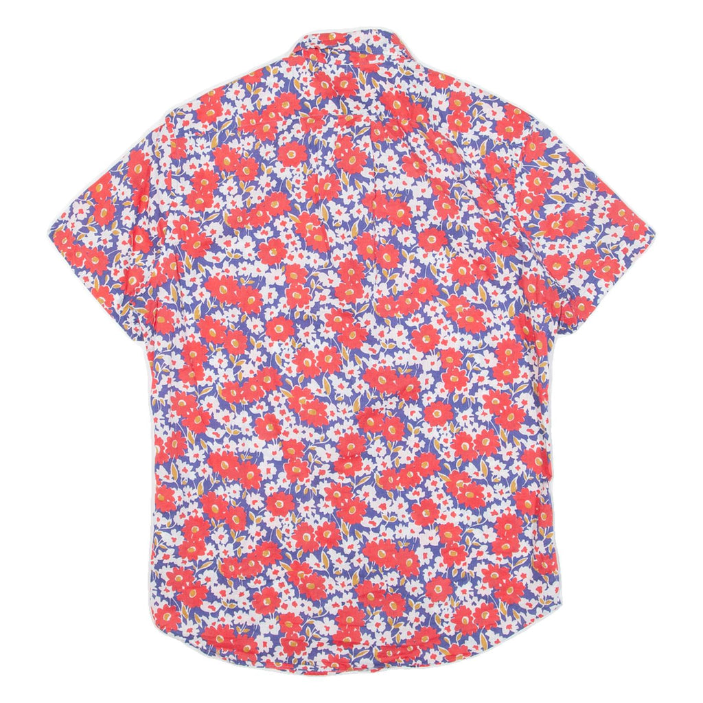 Slim Mens Shirt Red Floral S