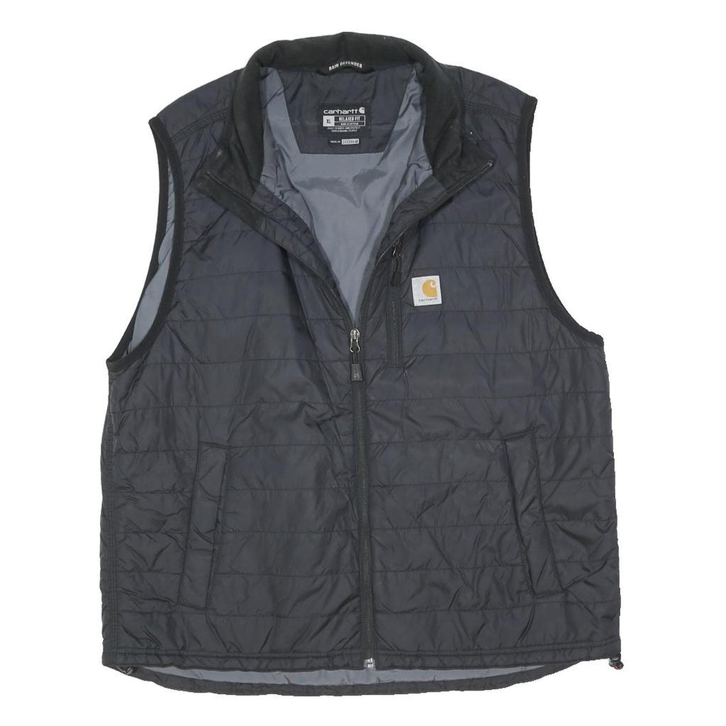 CARHARTT Mens Black Jacket XL Polyester Blend Quilted Zip Workwear Vest
