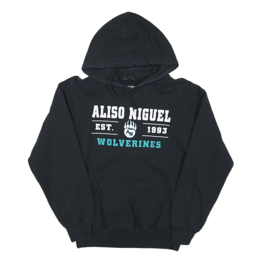 GILDAN Mens Black Aliso Niguel Wolverines Hoodie S Cotton Blend Pullover