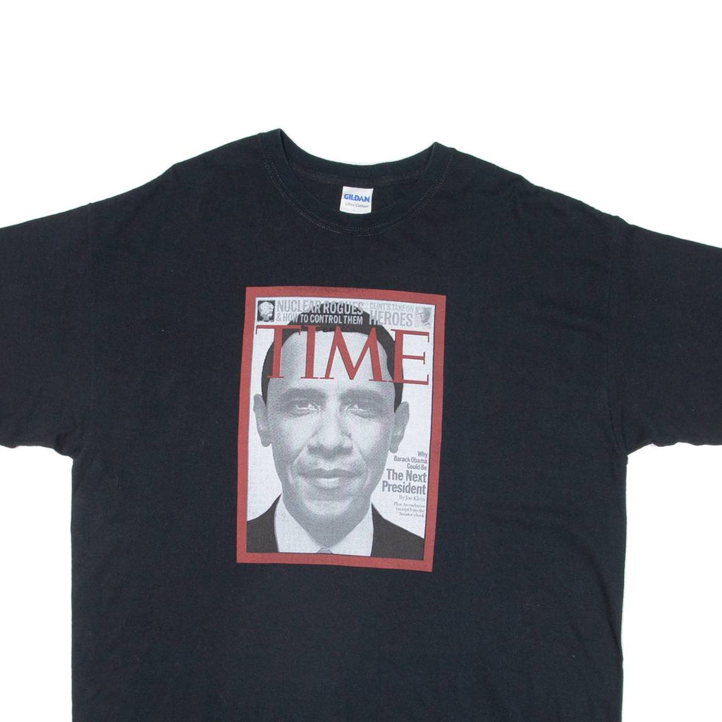 GILDAN Barack Obama Mens T-Shirt Black USA XL