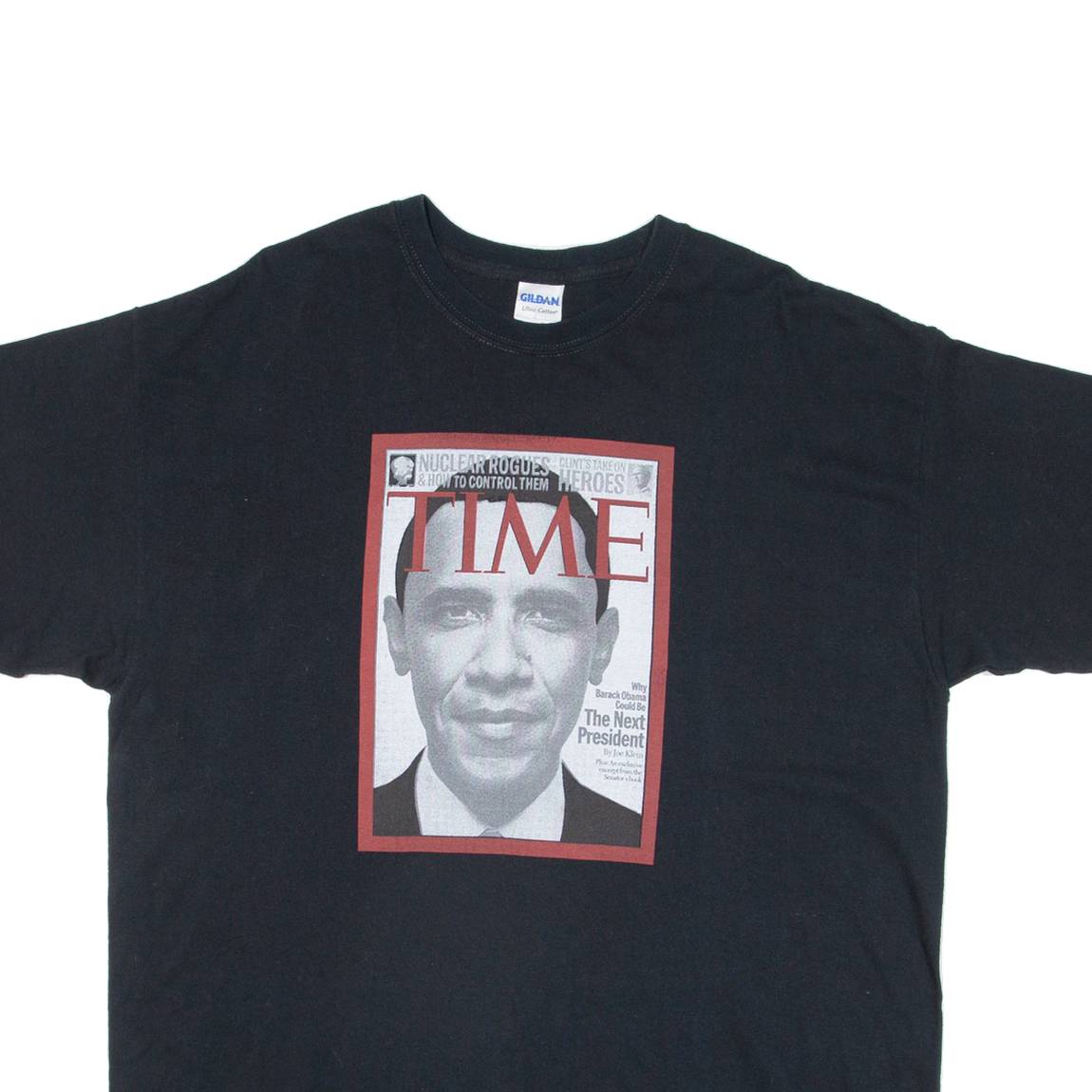 GILDAN Barack Obama Mens T-Shirt Black USA XL
