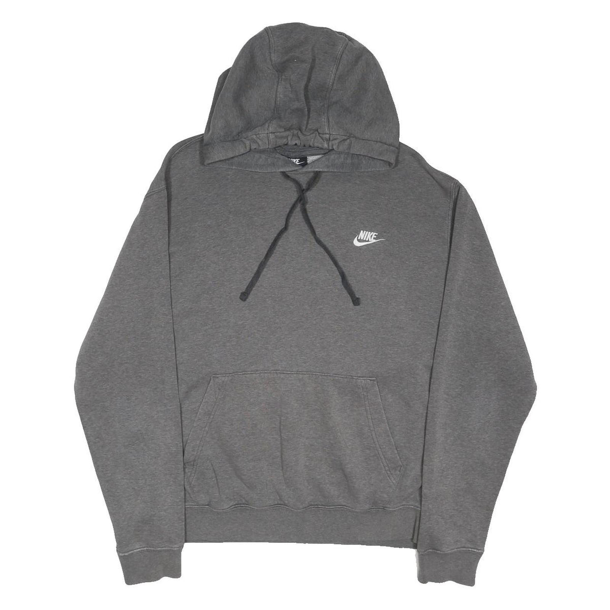 NIKE Mens Grey Pullover Hoodie M Cotton Blend Sports Casual Sweatshirt
