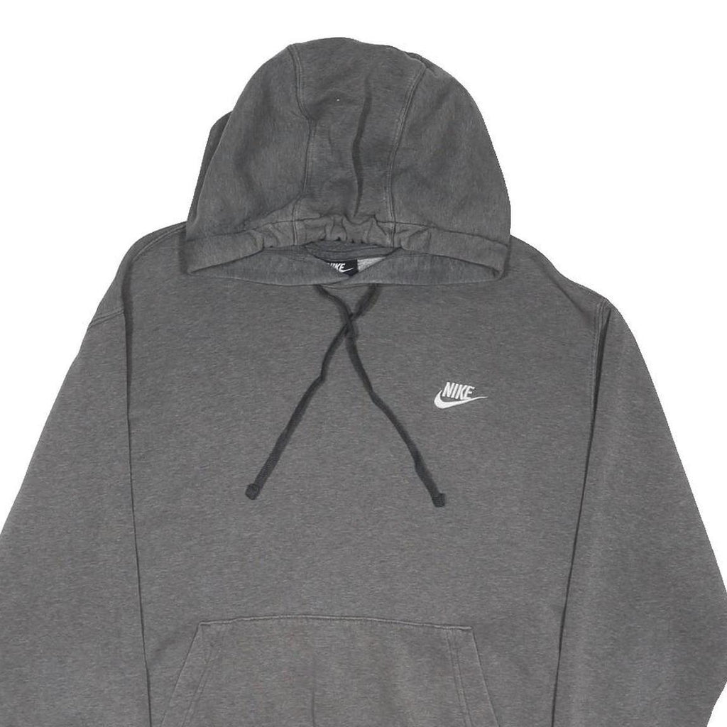NIKE Mens Grey Pullover Hoodie M Cotton Blend Sports Casual Sweatshirt