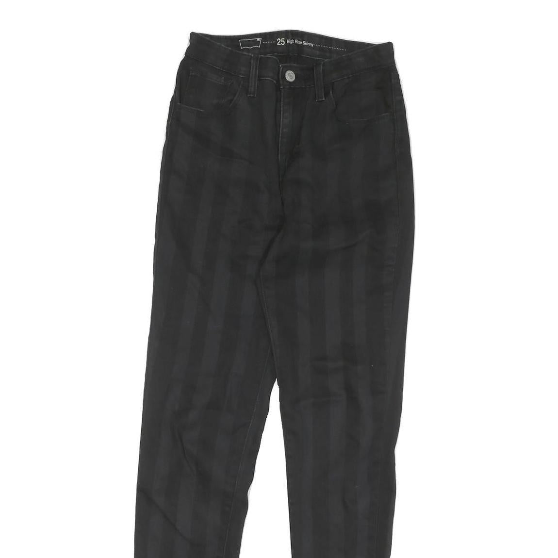 LEVI'S Womens Jeans Black Slim Skinny Denim W26 L30 High Rise Stretch Zip