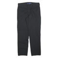 DICKIES Mens Cotton Blend Black Regular Straight Trousers W30 L30 Workwear Zip