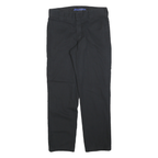 DICKIES Mens Cotton Blend Black Regular Straight Trousers W30 L30 Workwear Zip