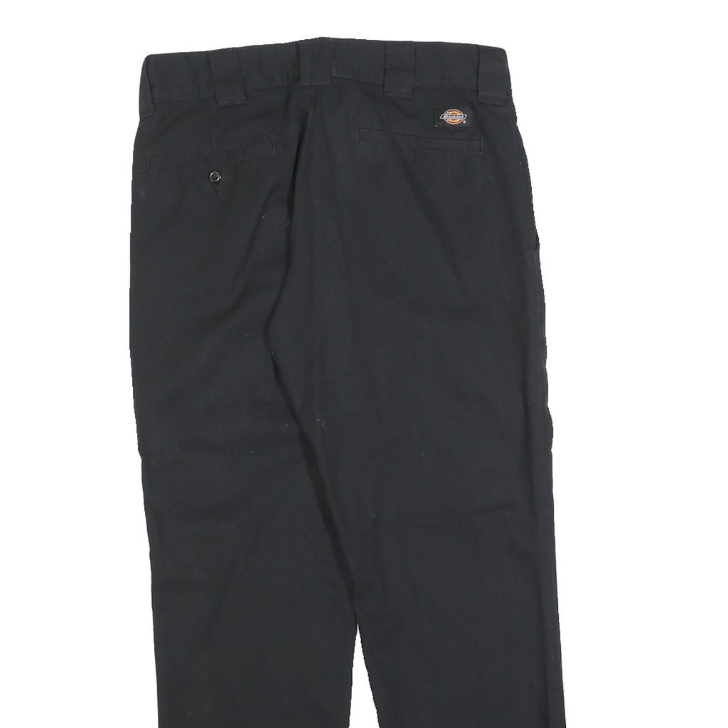 DICKIES Mens Cotton Blend Black Regular Straight Trousers W30 L30 Workwear Zip