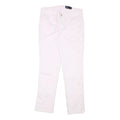 GAP Womens Cotton Blend White Slim Straight Trousers W28 L26 Casual Zip