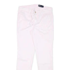 GAP Womens Cotton Blend White Slim Straight Trousers W28 L26 Casual Zip