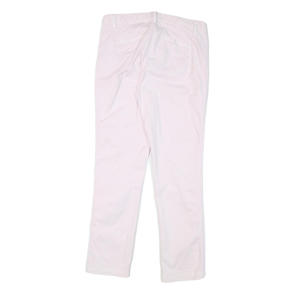 GAP Womens Cotton Blend White Slim Straight Trousers W28 L26 Casual Zip