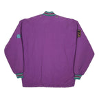 NHL CAMPRI Mens Purple & Teal Mighty Ducks Jacket S Nylon Zip Embroidered Patch