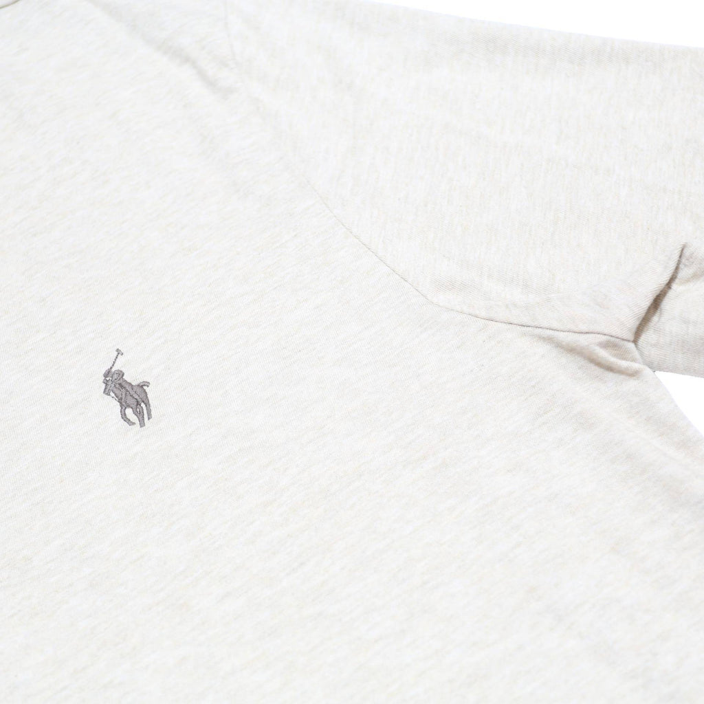 POLO RALPH LAUREN Mens Cream V-Neck Cotton T-Shirt L Classic Short Sleeve Casual