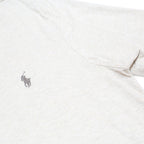POLO RALPH LAUREN Mens Cream V-Neck Cotton T-Shirt L Classic Short Sleeve Casual