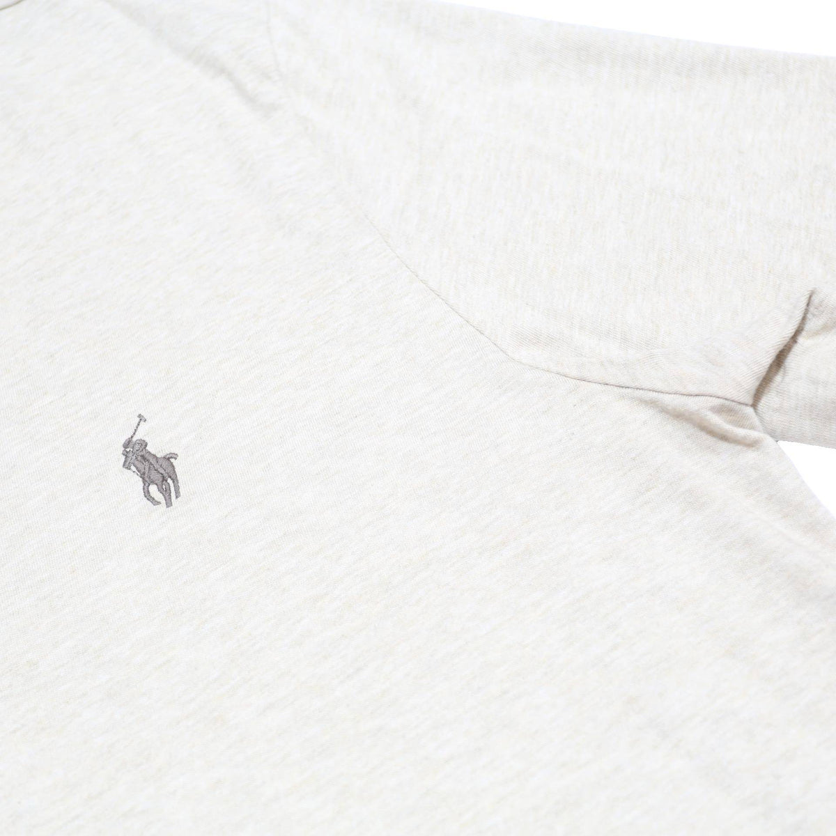 POLO RALPH LAUREN Mens Cream V-Neck Cotton T-Shirt L Classic Short Sleeve Casual