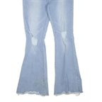 SIMPLE SOCIETY Womens Jeans Blue Regular Flared Denim Light W34 L32 Distressed
