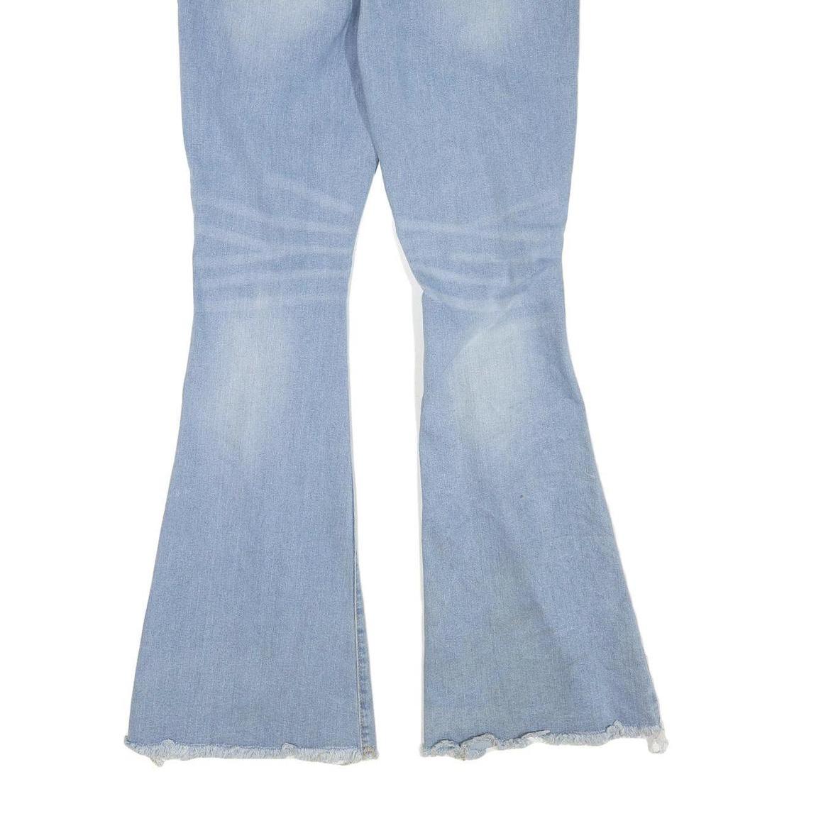 SIMPLE SOCIETY Womens Jeans Blue Regular Flared Denim Light W34 L32 Distressed