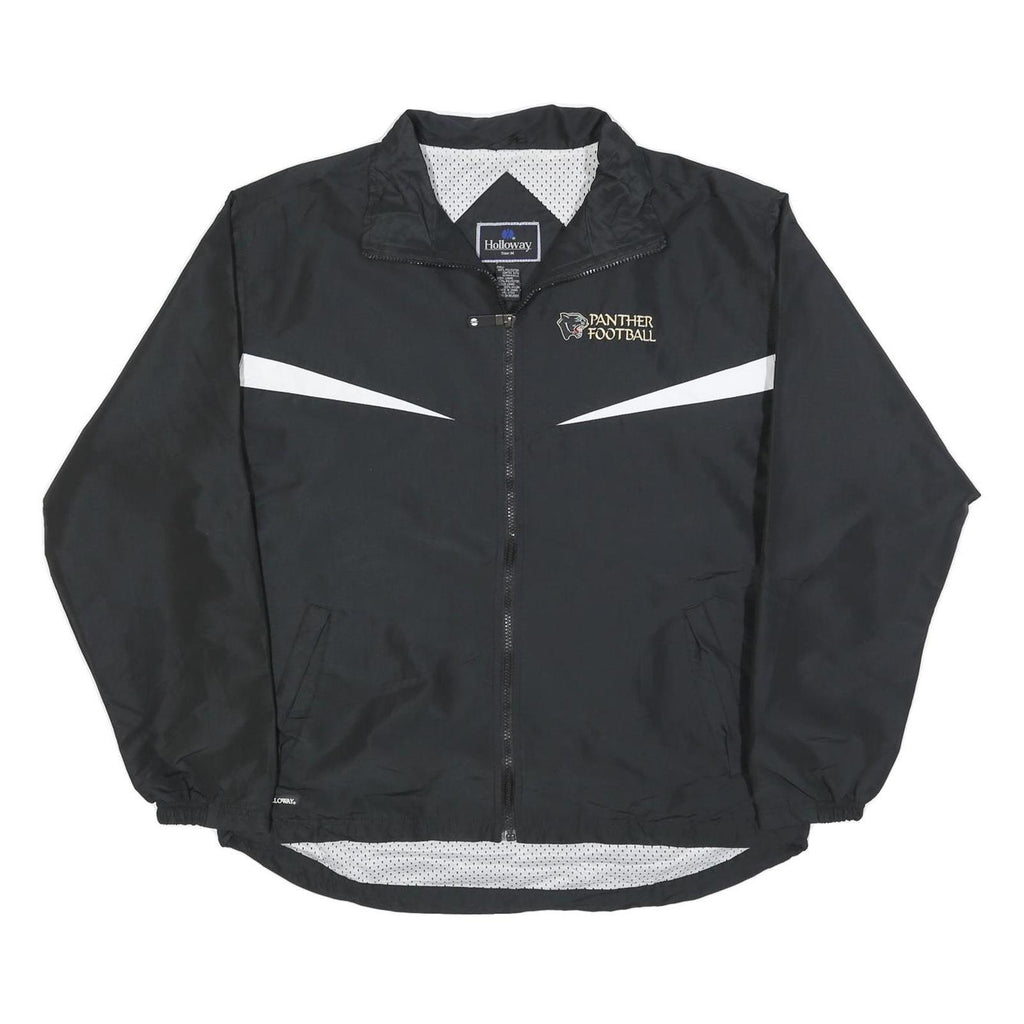 HOLLOWAY Mens Black & White Panther Football Track Jacket M Polyester Zip