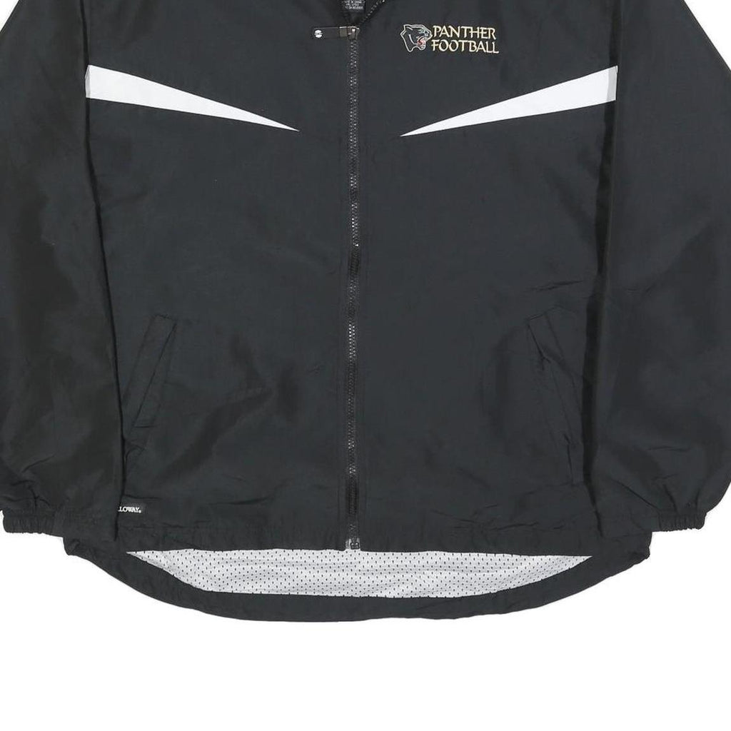 HOLLOWAY Mens Black & White Panther Football Track Jacket M Polyester Zip