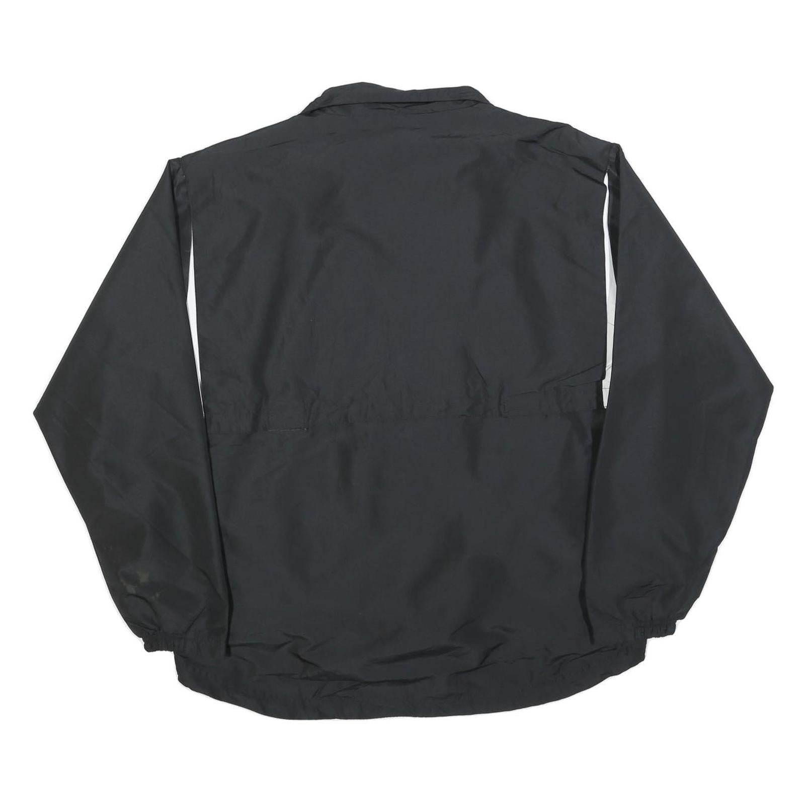 HOLLOWAY Mens Black & White Panther Football Track Jacket M Polyester Zip