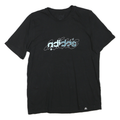 ADIDAS Mens Black Graphic T-Shirt S Short Sleeve Crew Neck Cotton Blend