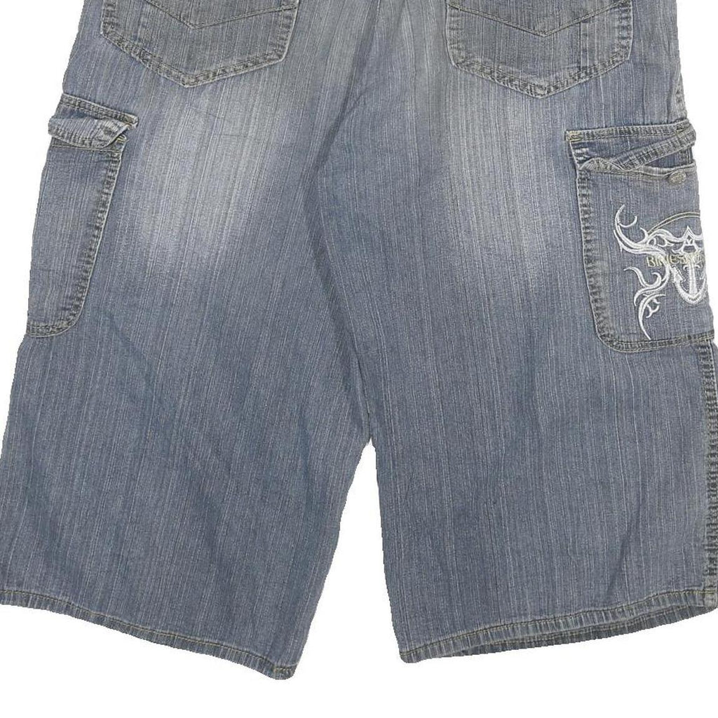 NABUCCO Mens Cotton Blend Blue Cargo Shorts XL W32 Casual Pocket Detailing