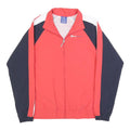 CHAMPION Womens Red & Navy Zip Up Polyester Track Jacket S Athletic Colourblock
