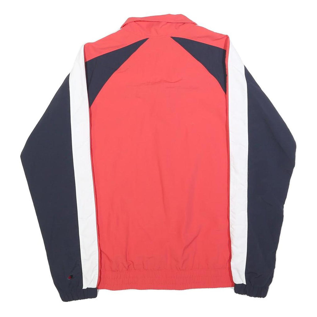 CHAMPION Womens Red & Navy Zip Up Polyester Track Jacket S Athletic Colourblock