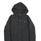 BLAUER USA Womens Black Nylon Hooded Long Zip Jacket M