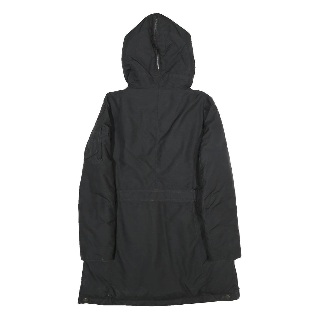 BLAUER USA Womens Black Nylon Hooded Long Zip Jacket M