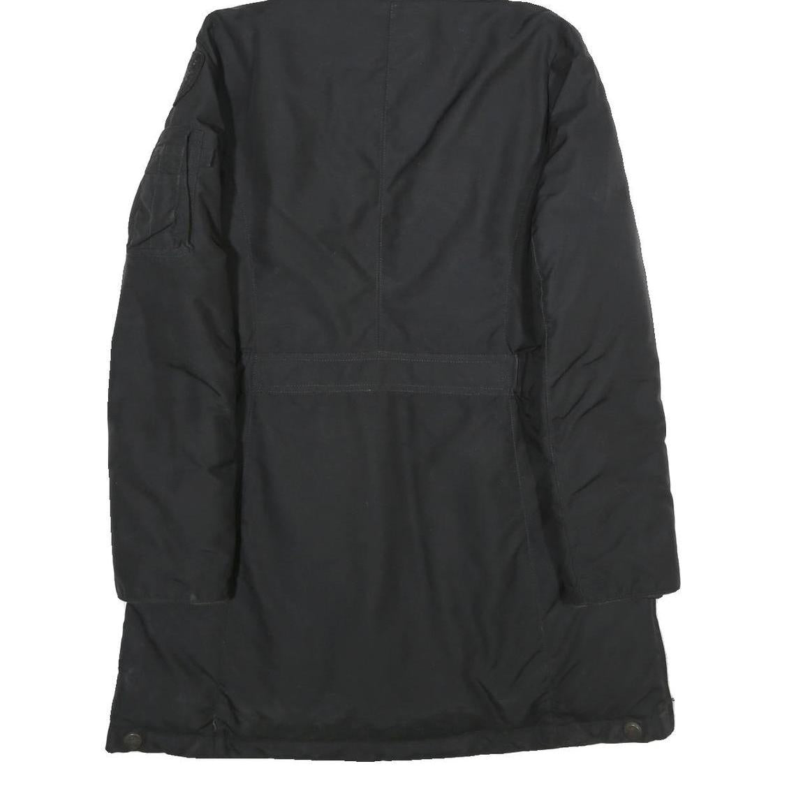 BLAUER USA Womens Black Nylon Hooded Long Zip Jacket M