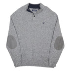 CHAPS Mens Grey Pullover Plain Crew Neck Basic Knit XL Cotton Blend Casual