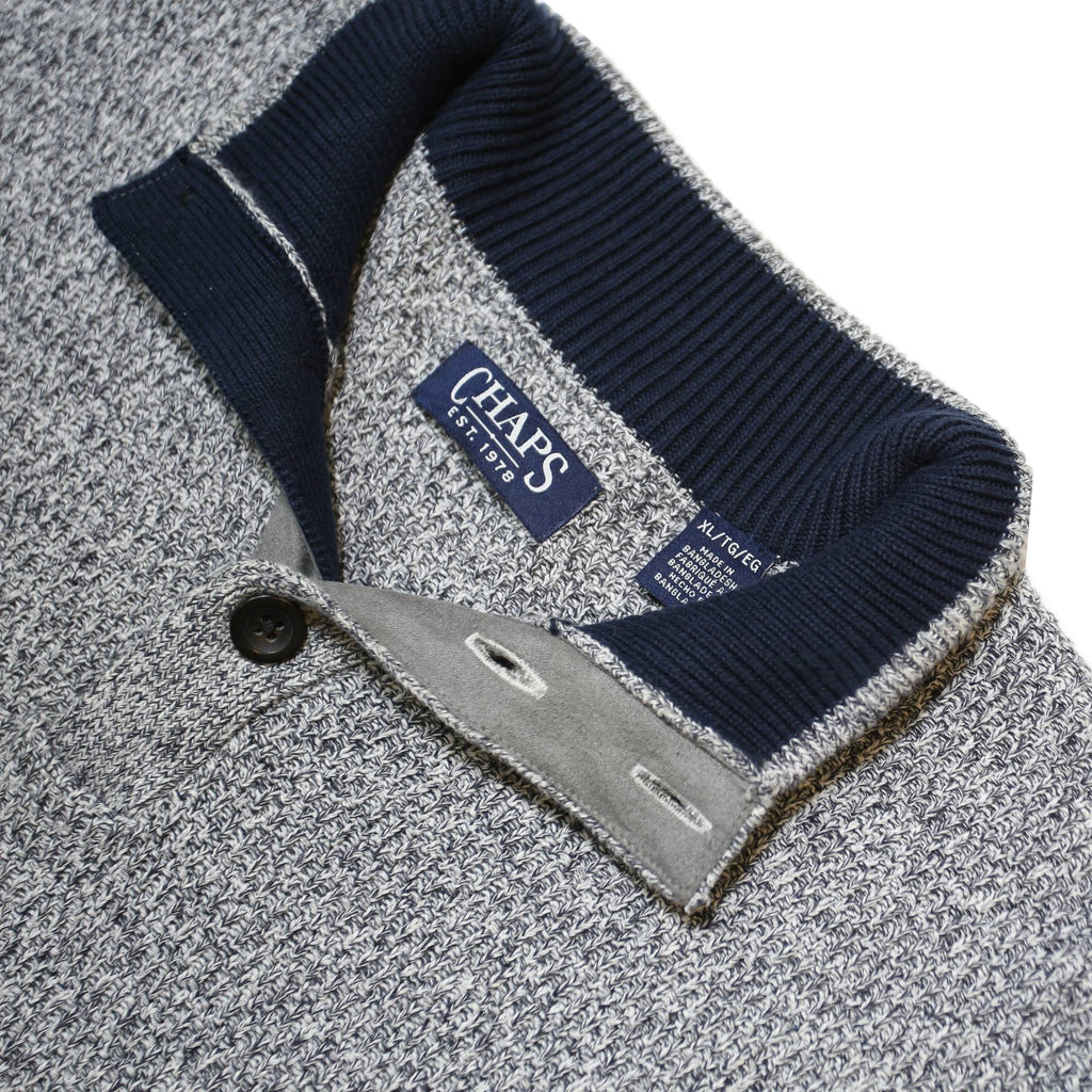 CHAPS Mens Grey Pullover Plain Crew Neck Basic Knit XL Cotton Blend Casual