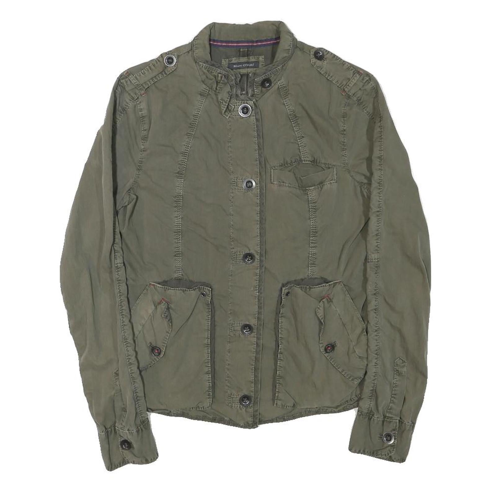 MARC O'POLO Womens Green Cotton Blend Button Jacket S Casual Lightweight